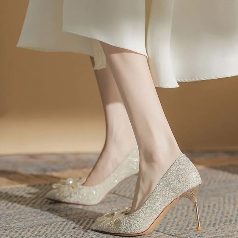 Than Than Me Slim Heel High Heels Women's-7
