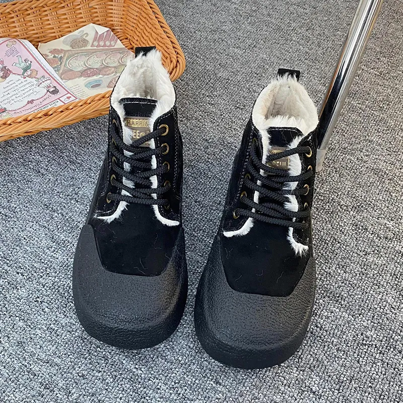 Than Than Me Warm Slip-Resistant High-Top Skateboard Shoes Women's-10