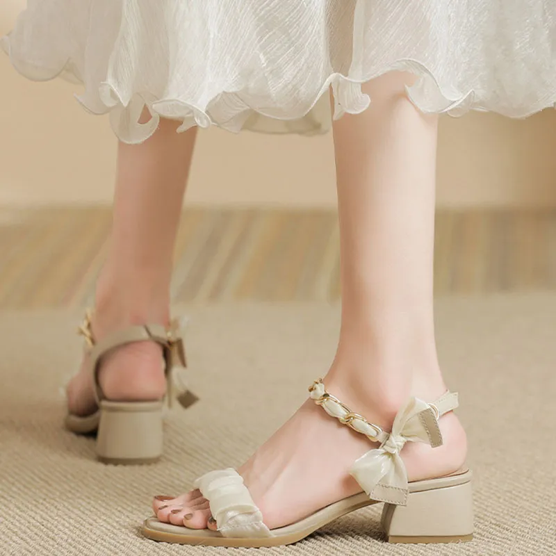 Than Than Me One Strap Sandals Women's Apricot-4