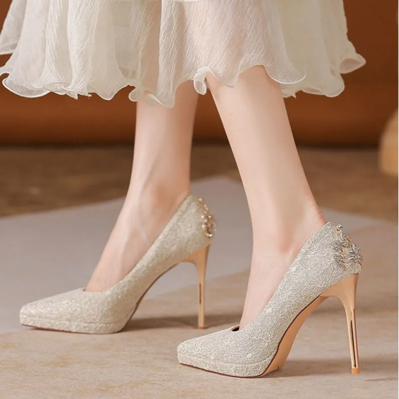 Than Than Me Slim Heel High Heels Women's-7