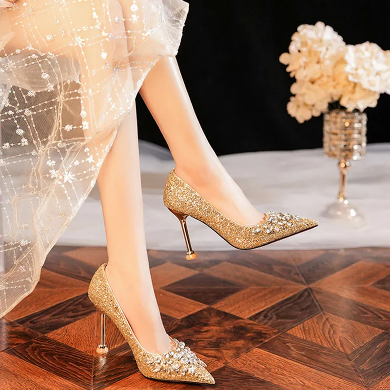 Than Than Me Slim Heel High Heels Women's-7