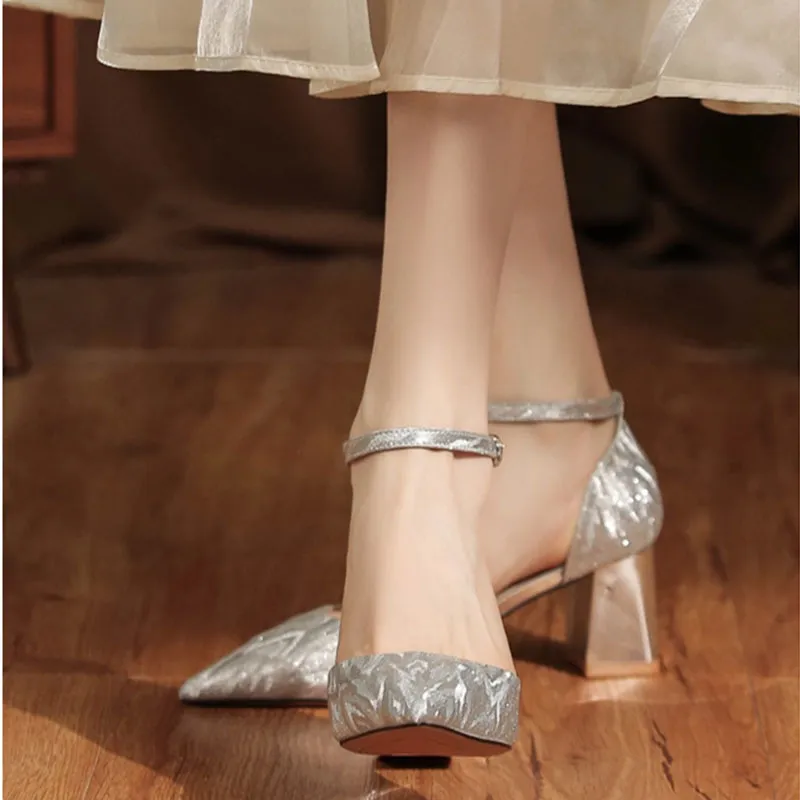 Than Than Me Chunky Heel High Heels Women's-3