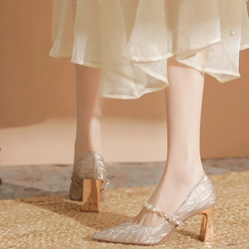Than Than Me Chunky Heel High Heels Women's-7