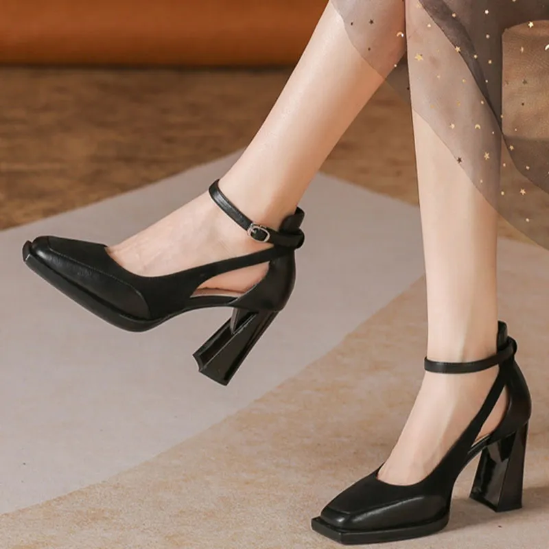 Than Than Me Chunky Heel High Heels Women's-3