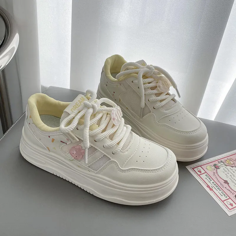 Than Than Me Slip Resistant Height Increasing Low Top Skateboard Shoes Women's-9