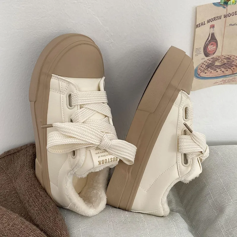 Than Than Me Warm Slip-Resistant Low-Top Skateboard Shoes Women's-8