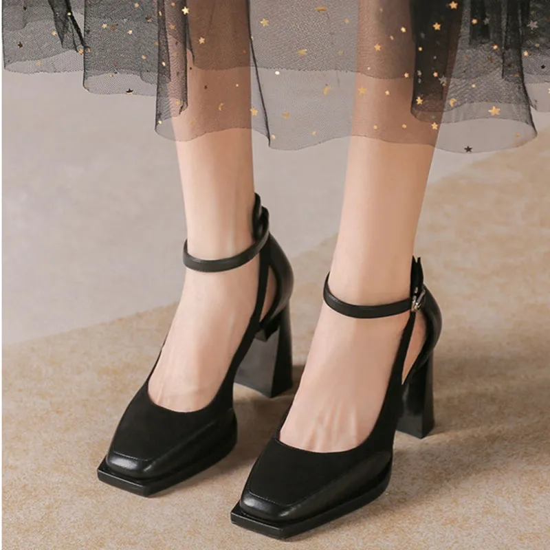 Than Than Me Chunky Heel High Heels Women's-2