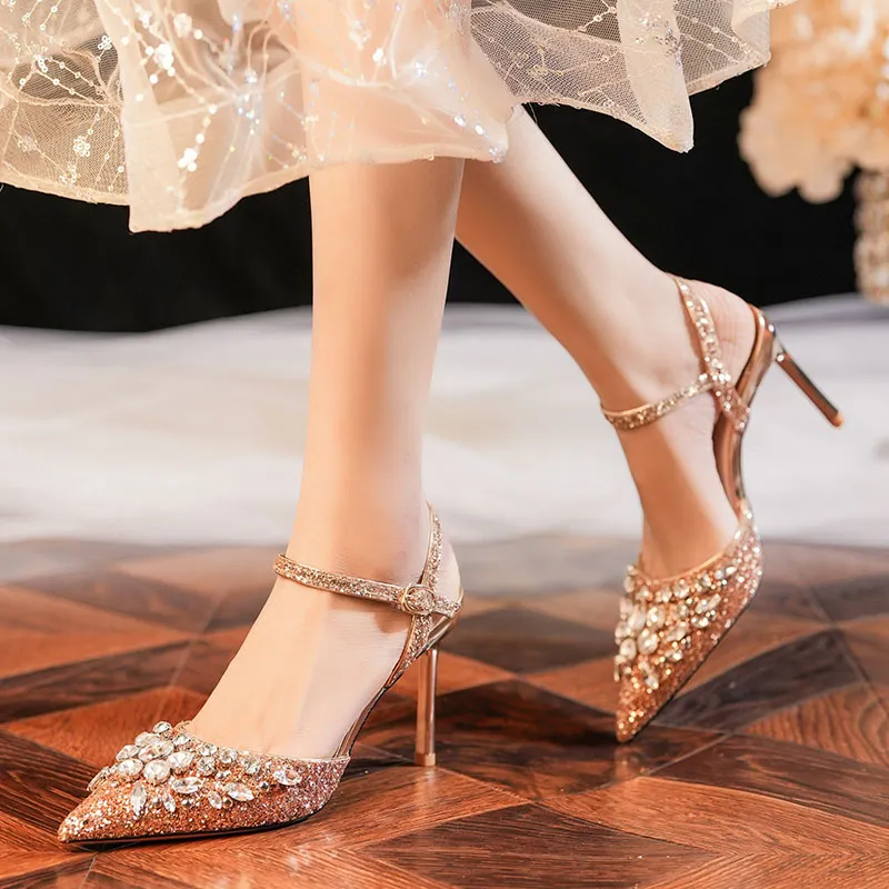 Than Than Me Slim Heel High Heels Women's-7