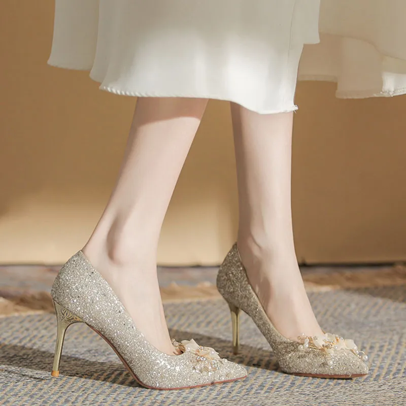 Than Than Me Slim Heel High Heels Women's-6