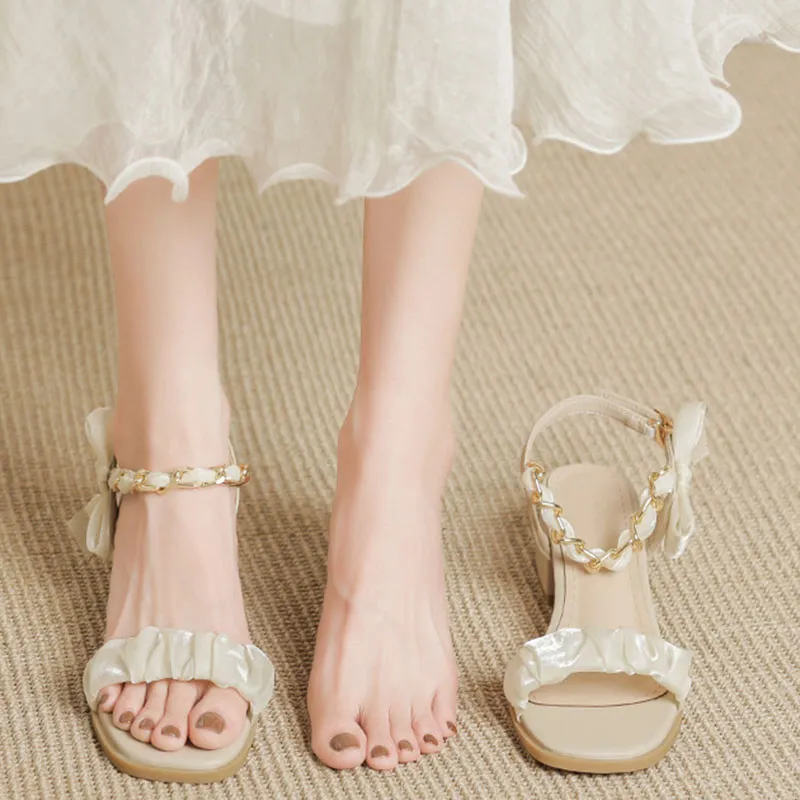 Than Than Me One Strap Sandals Women's Apricot-2