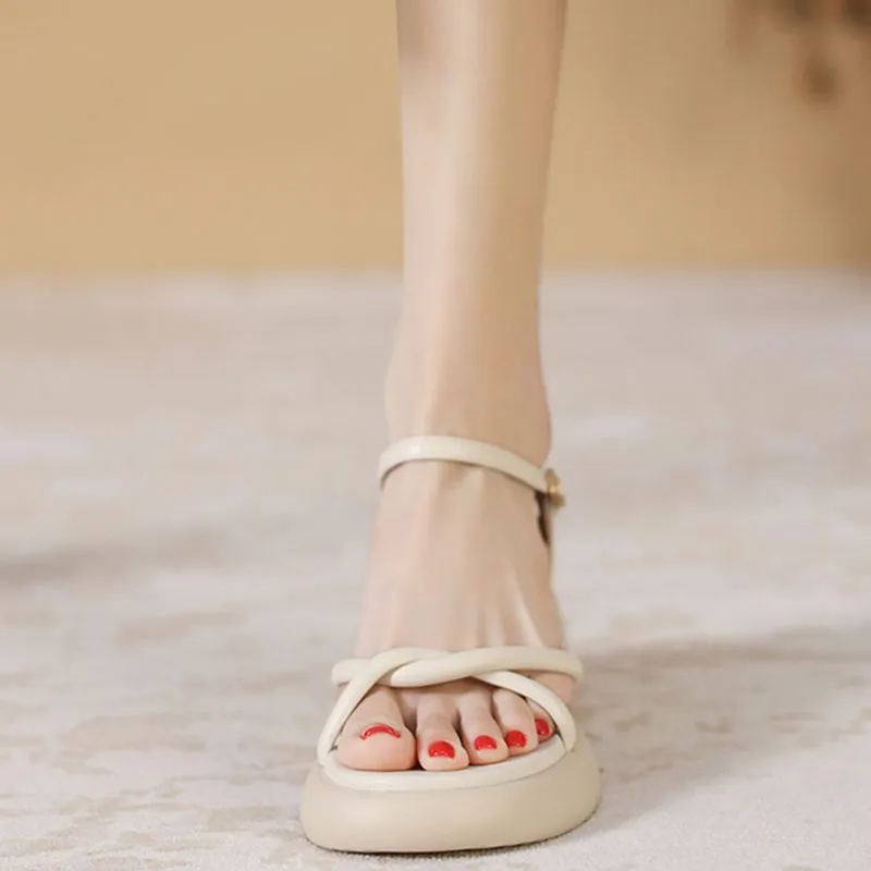 Than Than Me Roman Sandals Women's Ecru-2
