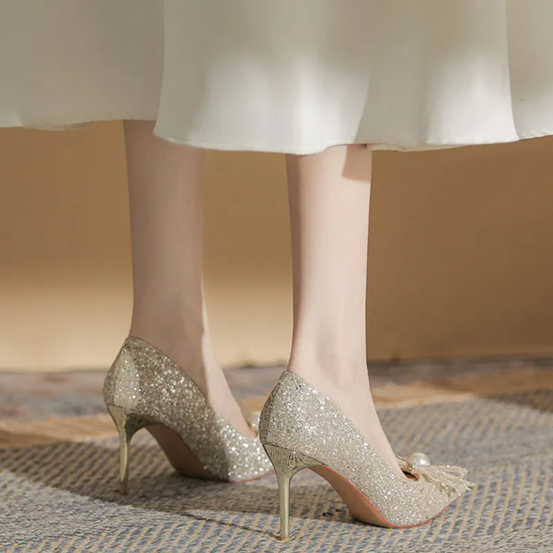 Than Than Me Slim Heel High Heels Women's-11