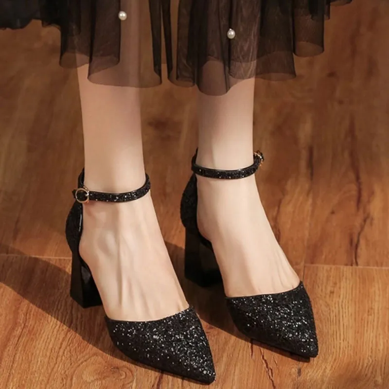 Than Than Me Chunky Heel High Heels Women's-9