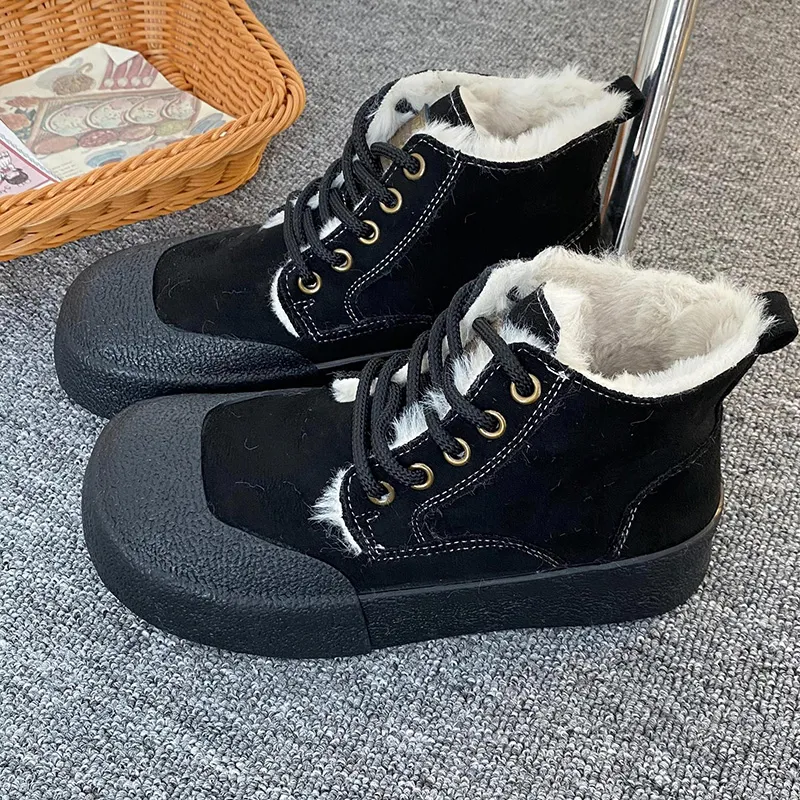 Than Than Me Warm Slip-Resistant High-Top Skateboard Shoes Women's-11
