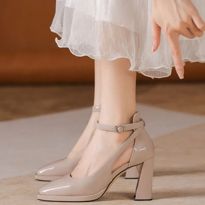 Than Than Me Chunky Heel High Heels Women's-6