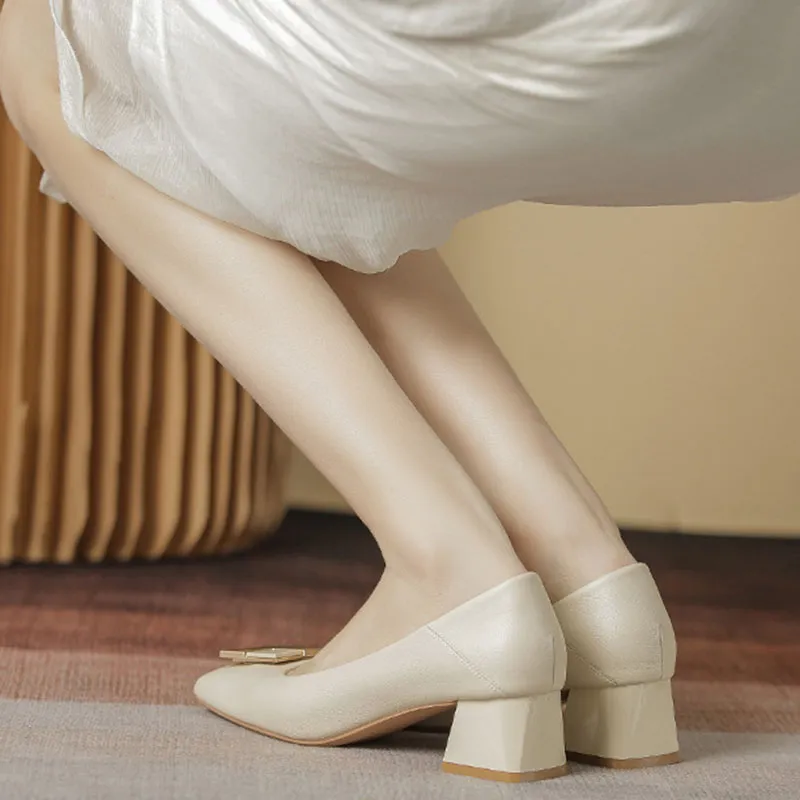 Than Than Me Casual Single Shoes Women's Apricot-2
