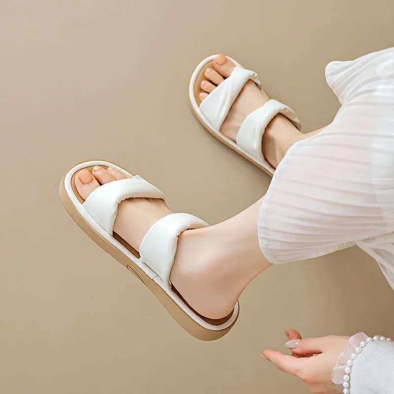 Than Than Me Slide Slippers Women's Apricot-3