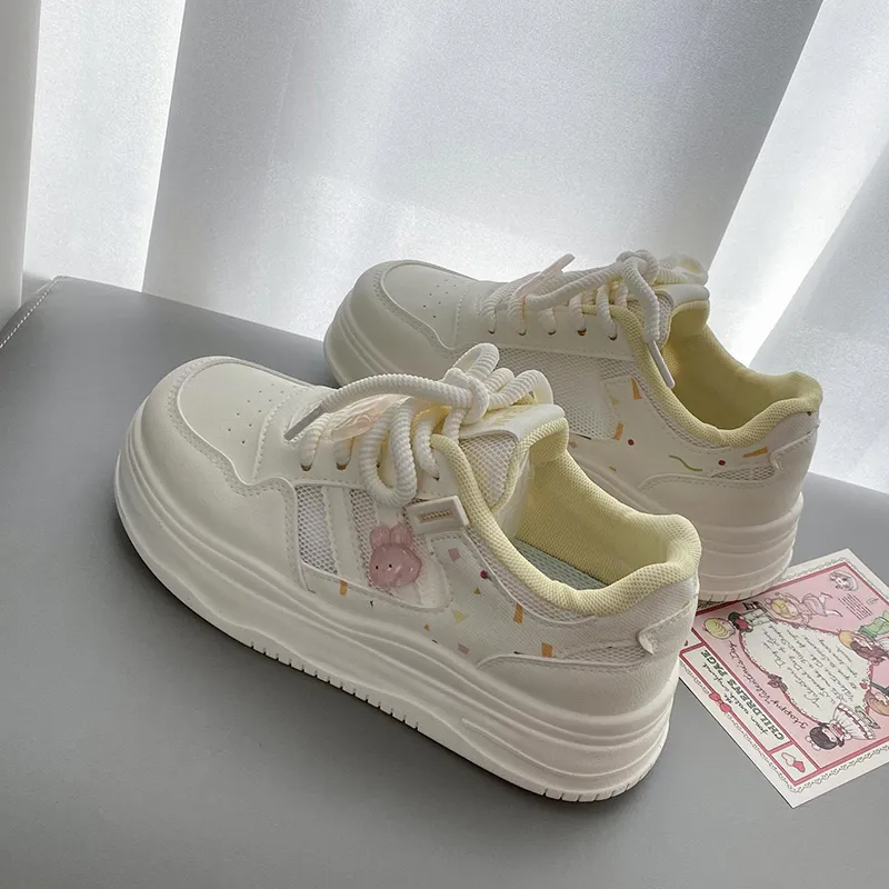 Than Than Me Slip Resistant Height Increasing Low Top Skateboard Shoes Women's-8