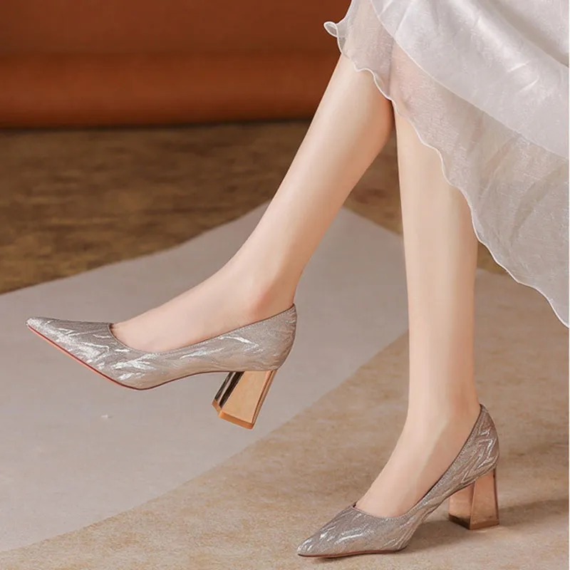 Than Than Me Chunky Heel High Heels Women's-6