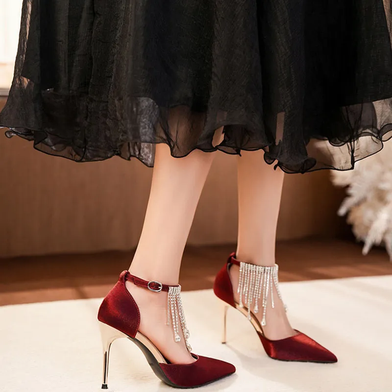 Than Than Me Slim Heel High Heels Women's-9