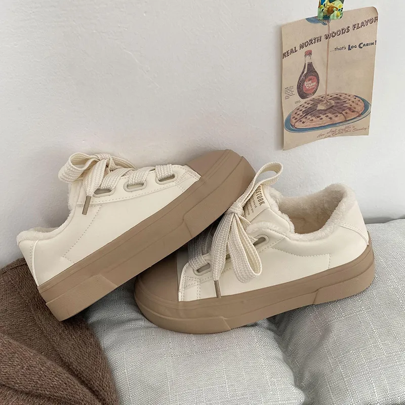 Than Than Me Warm Slip-Resistant Low-Top Skateboard Shoes Women's-9