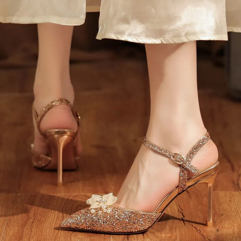 Than Than Me Slim Heel High Heels Women's-10