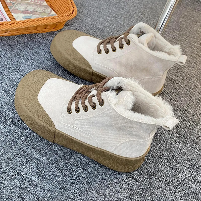 Than Than Me Warm Slip-Resistant High-Top Skateboard Shoes Women's-3