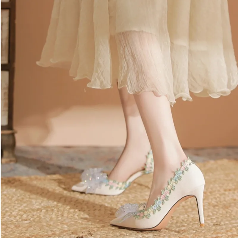 Than Than Me Slim Heel High Heels Women's-7