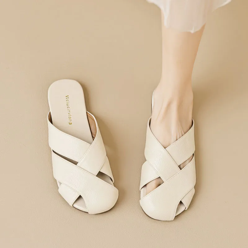 Than Than Me Rubber Sole Slip Resistant Wrap toe Slippers Women's-1