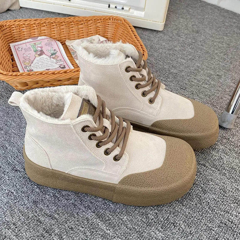 Than Than Me Warm Slip-Resistant High-Top Skateboard Shoes Women's-2