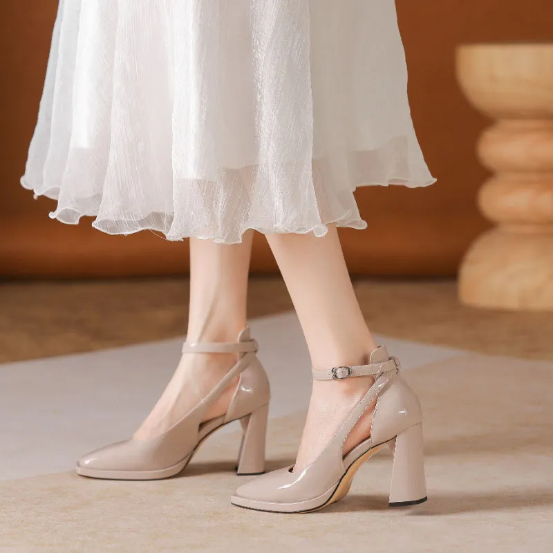 Than Than Me Chunky Heel High Heels Women's-7
