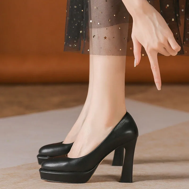 Than Than Me Chunky Heel High Heels Women's-1