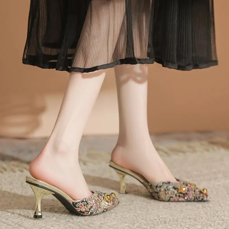 Than Than Me Slim Heel High Heels Women's-2