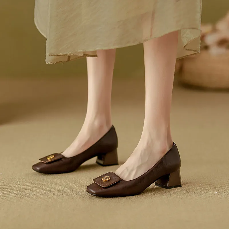 Than Than Me Casual Single Shoes Women's Dark Brown-4