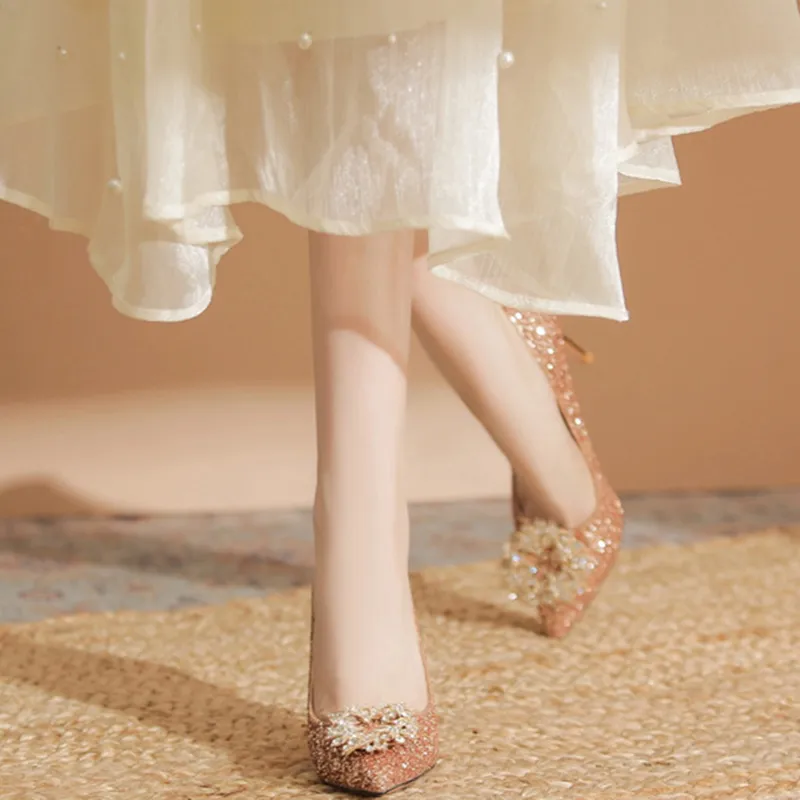 Than Than Me Slim Heel High Heels Women's-7