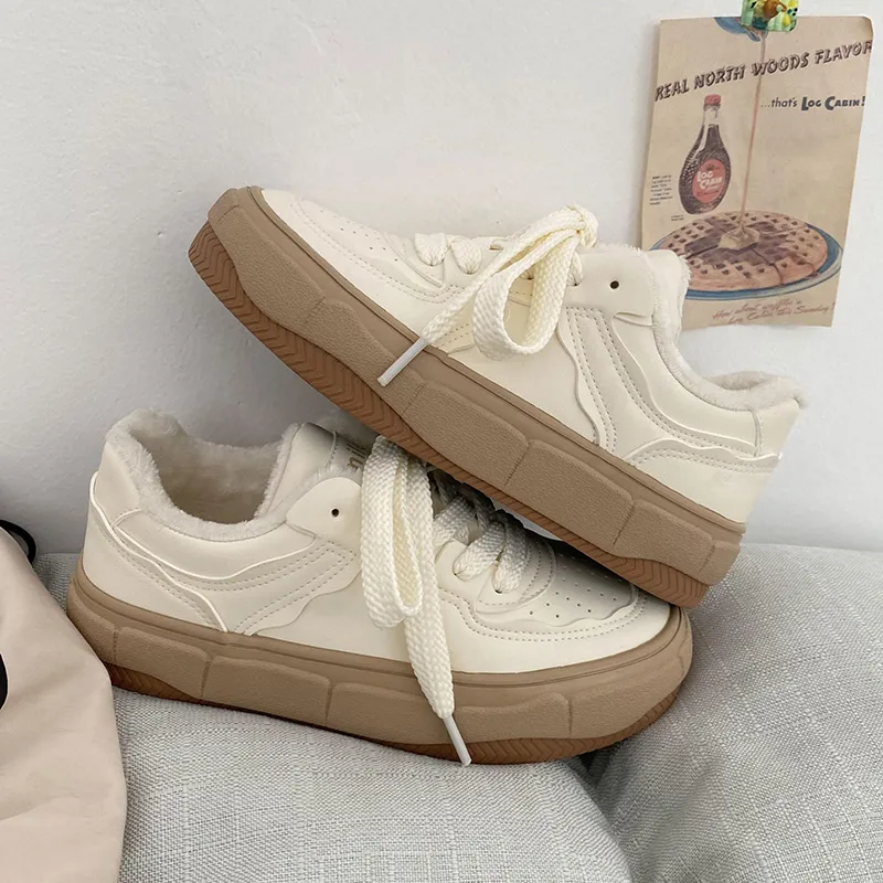 Than Than Me Warm Height Increasing Low-Top Skateboard Shoes Women's-9