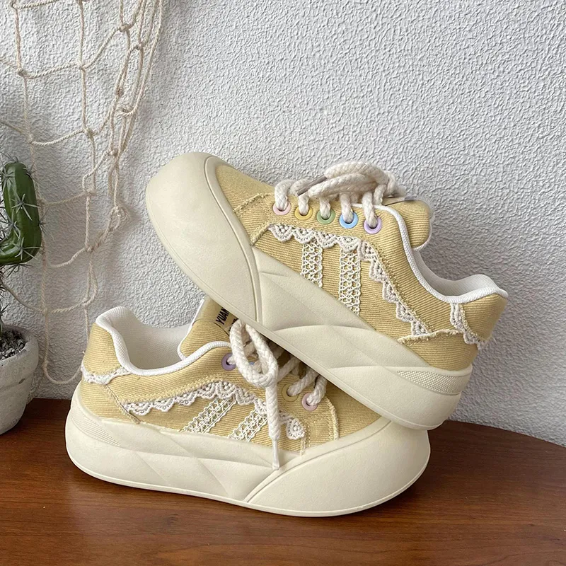 Than Than Me Non-slip Lightweight Low-Top Skateboard Shoes Women's-3