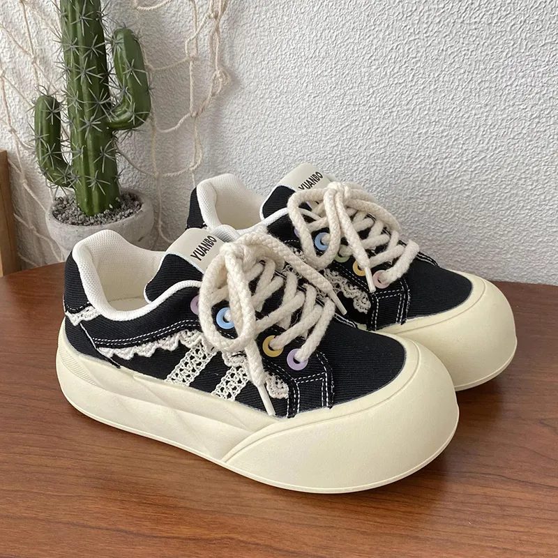 Than Than Me Non-slip Lightweight Low-Top Skateboard Shoes Women's-10