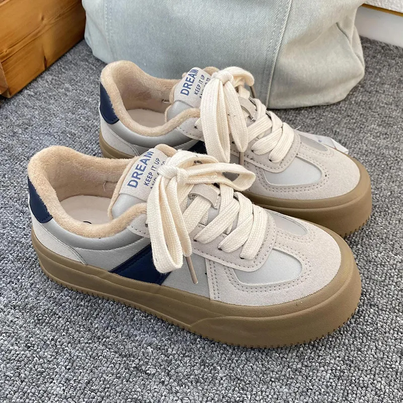 Than Than Me Warm Slip-Resistant Low-Top Skateboard Shoes Women's-6