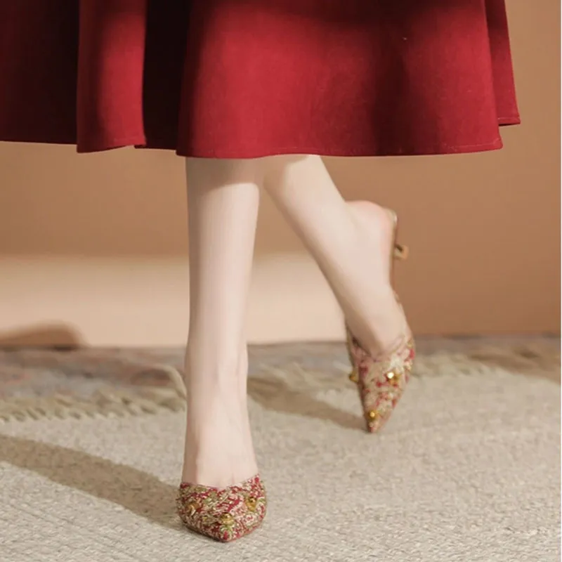 Than Than Me Slim Heel High Heels Women's-5