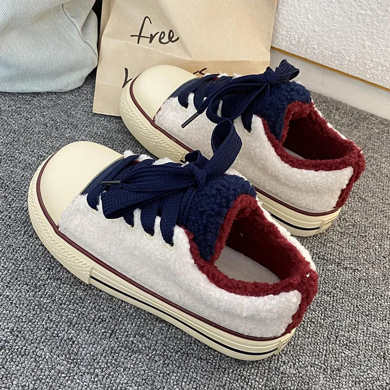 Than Than Me Warm Slip-Resistant Low-Top Skateboard Shoes Women's-11