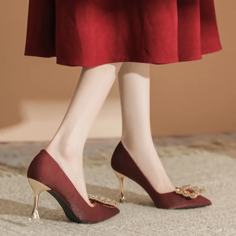 Than Than Me Slim Heel High Heels Women's-5
