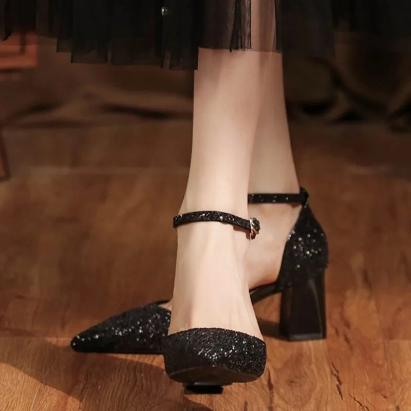 Than Than Me Chunky Heel High Heels Women's-11