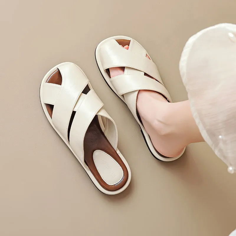 Than Than Me Rubber Sole Slip Resistant Wrap toe Slippers Women's-5