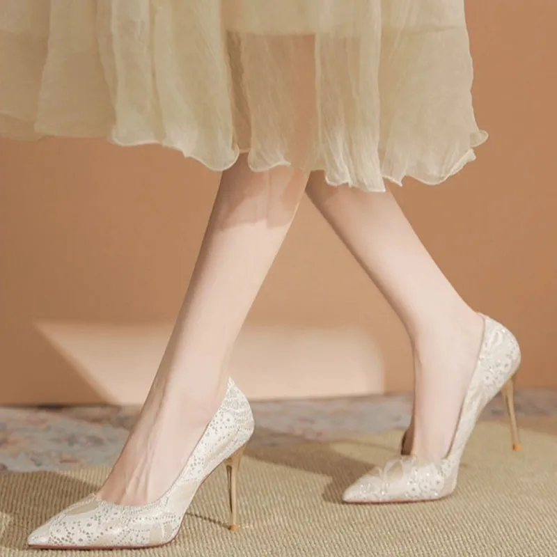 Than Than Me Slim Heel High Heels Women's-11