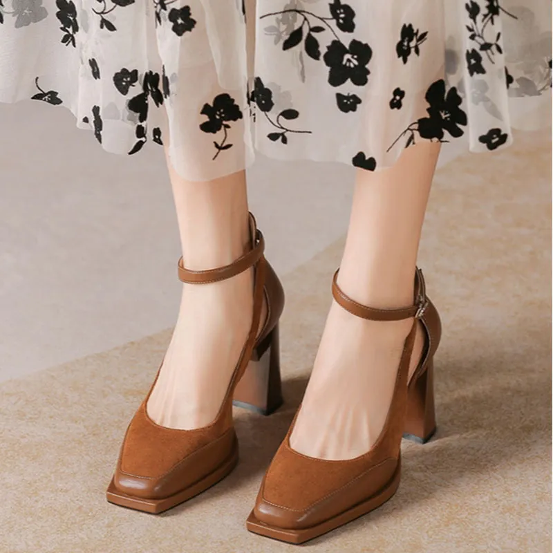 Than Than Me Chunky Heel High Heels Women's-6