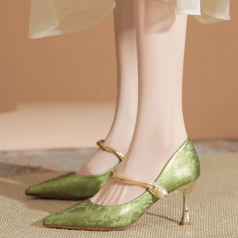 Than Than Me Slim Heel High Heels Women's-5