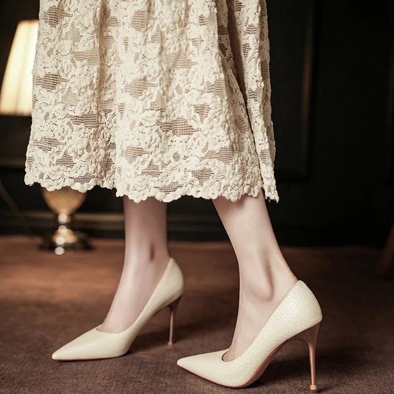 Than Than Me Slim Heel High Heels Women's-5