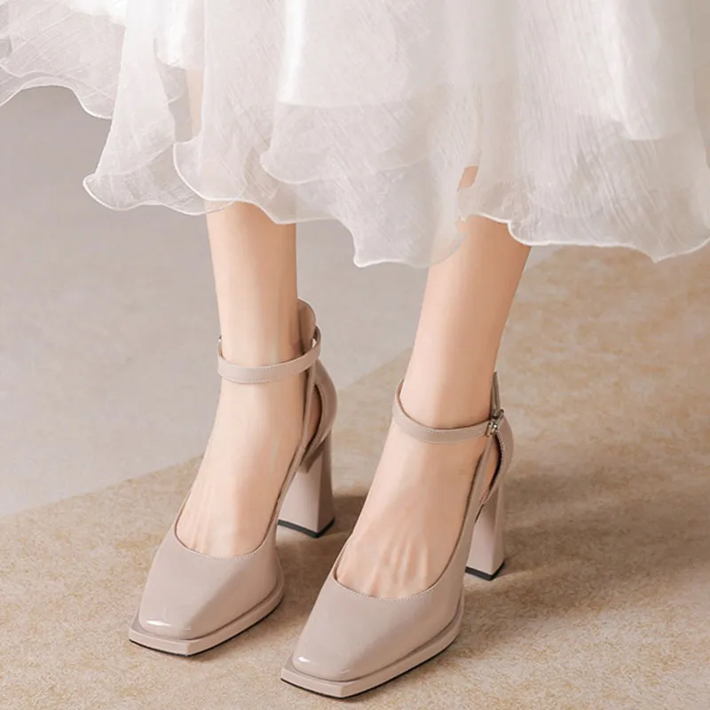 Than Than Me Chunky Heel High Heels Women's-5