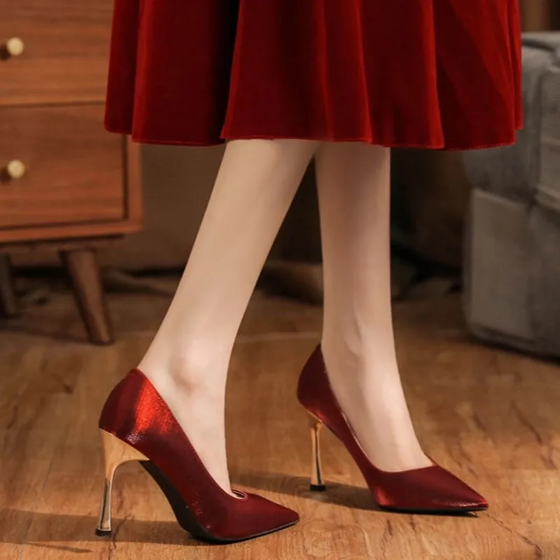 Than Than Me Slim Heel High Heels Women's-11